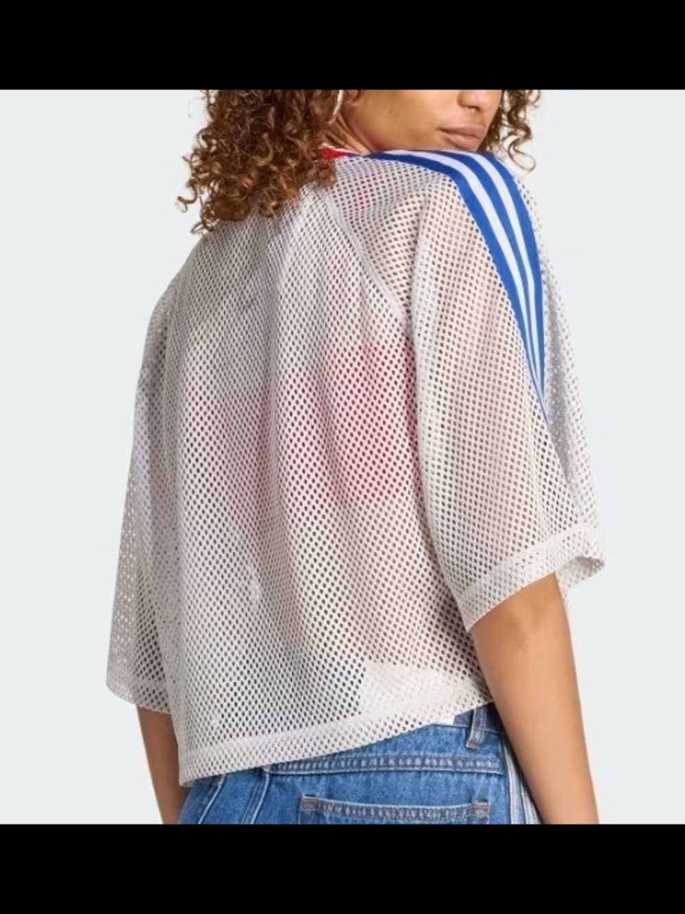 adidas Originals Mesh Shirt Short Women's Tee - Picture 2 of 7